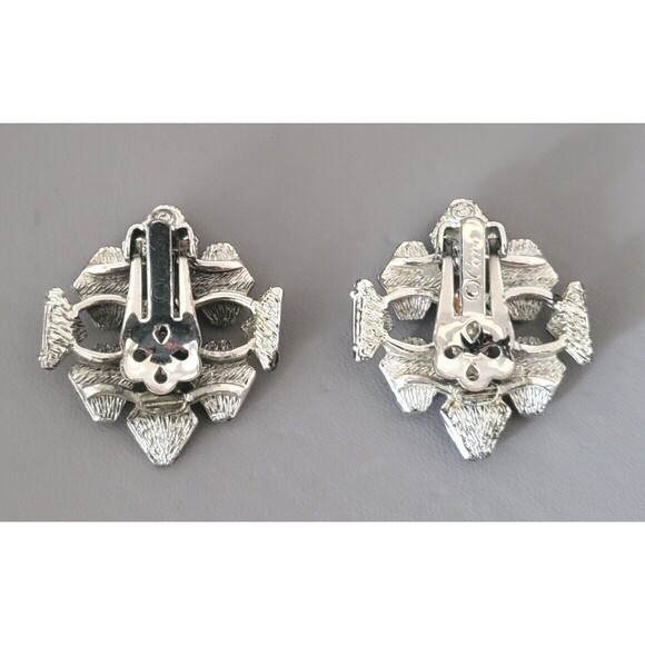 Vintage 1950s Coro Pegasus Silvertone Statement Bracelet & Clip-on Earrings Set - Picture 7 of 15